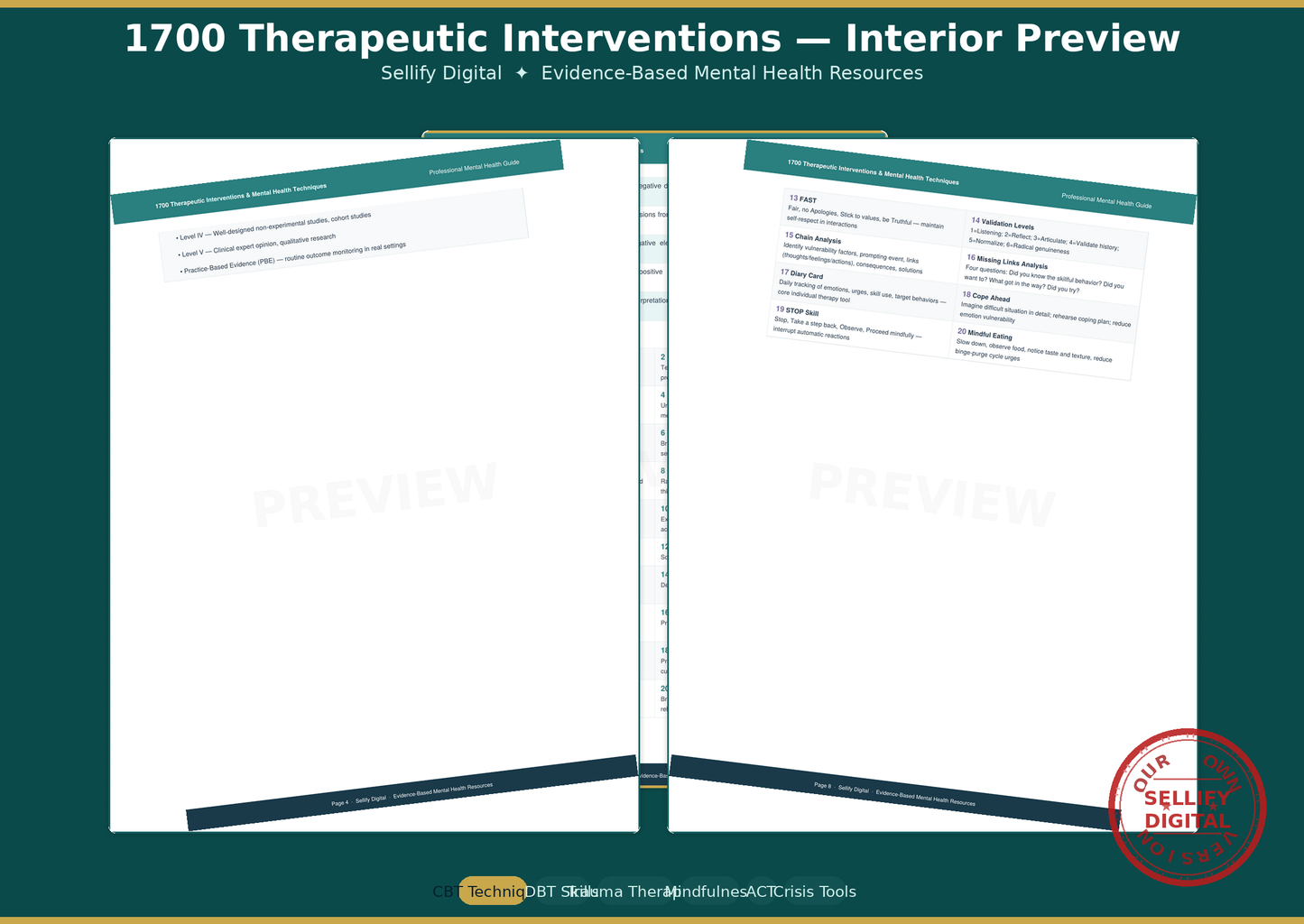 1700 Therapy Techniques to Redcuce Anxiety & Regain Control